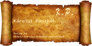 Károlyi Paszkál névjegykártya